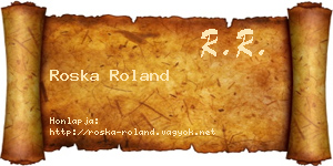 Roska Roland névjegykártya